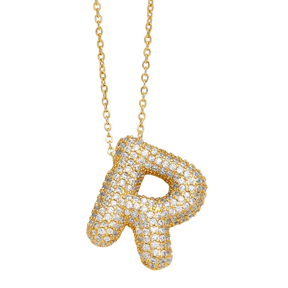 Wholesale Jewelry Copper Letter Necklace With Inlaid Zircon And Electroplating Design For Women On Ochain