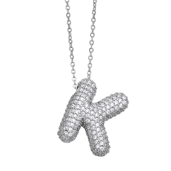 Wholesale Jewelry Copper Letter Necklace With Inlaid Zircon And Electroplating Design For Women On Ochain