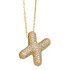 Wholesale Jewelry Copper Letter Necklace With Inlaid Zircon And Electroplating Design For Women On Ochain