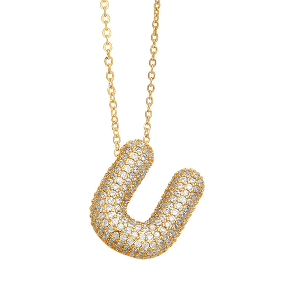 Wholesale Jewelry Copper Letter Necklace With Inlaid Zircon And Electroplating Design For Women On Ochain