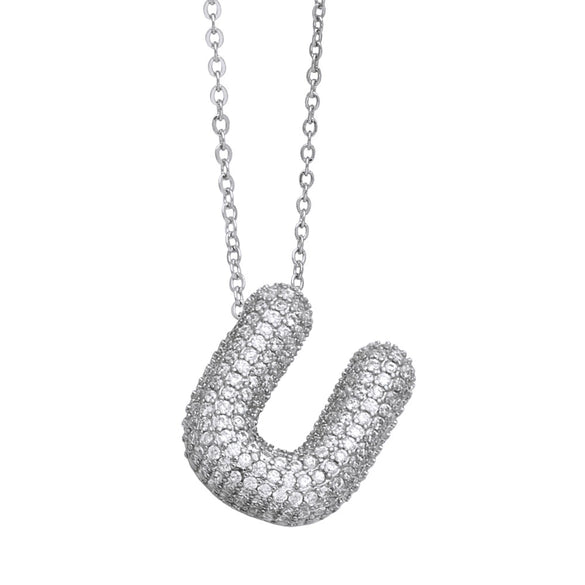 Wholesale Jewelry Copper Letter Necklace With Inlaid Zircon And Electroplating Design For Women On Ochain