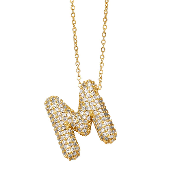 Wholesale Jewelry Copper Letter Necklace With Inlaid Zircon And Electroplating Design For Women On Ochain