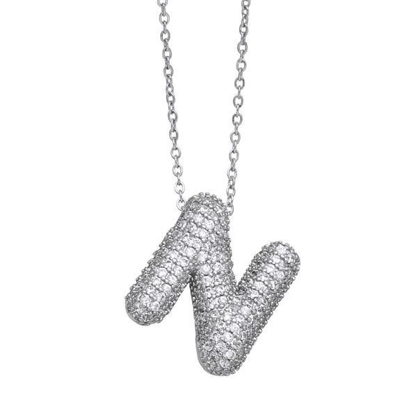 Wholesale Jewelry Copper Letter Necklace With Inlaid Zircon And Electroplating Design For Women On Ochain