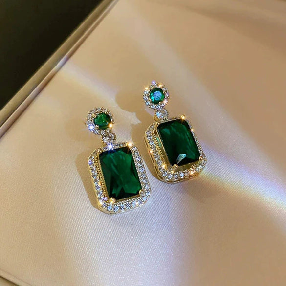 Wholesale Jewelry Copper Light Luxury Geometric Plant Flowers Zircon Mixed Gem Inlay Earrings Necklace Ring