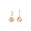 Wholesale Jewelry Copper Love Heart Pendant Earrings Gold Plated Sunflower Smiley Face With Zircon Electroplating For Women