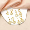 Wholesale Jewelry Copper Love Heart Pendant Earrings Gold Plated Sunflower Smiley Face With Zircon Electroplating For Women