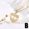 Wholesale Jewelry Copper Love Heart Pendant Necklace Gold Plated O Chain
