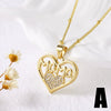 Wholesale Jewelry Copper Love Heart Pendant Necklace With O Word Chain Electroplating For Women