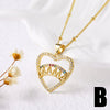 Wholesale Jewelry Copper Love Heart Pendant Necklace With O Word Chain Electroplating For Women