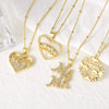 Wholesale Jewelry Copper Love Heart Pendant Necklace With O Word Chain Electroplating For Women