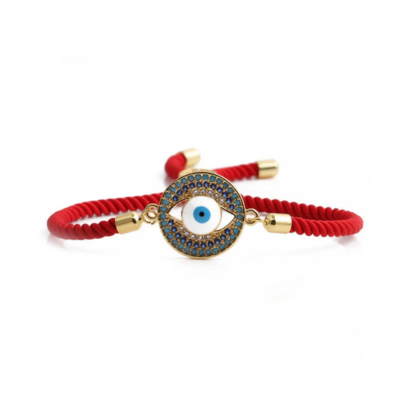 Wholesale Jewelry Copper Microinlaid Zircon Devil's Eye Handmade Bracelet Unisex