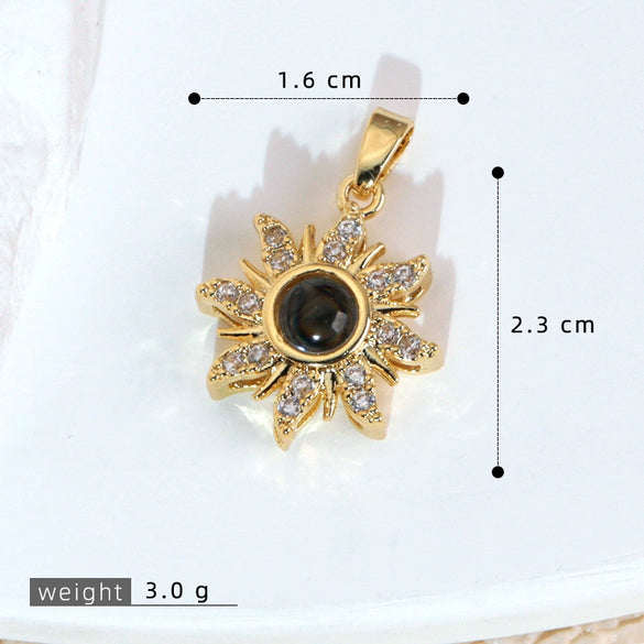 Wholesale Jewelry Copper Microinlaid Zircon Projection Pendant Necklace Light Luxury Highend With Electroplating Letters Numbers Text Pattern