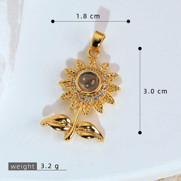 Wholesale Jewelry Copper Microinlaid Zircon Projection Pendant Necklace Light Luxury Highend With Electroplating Letters Numbers Text Pattern