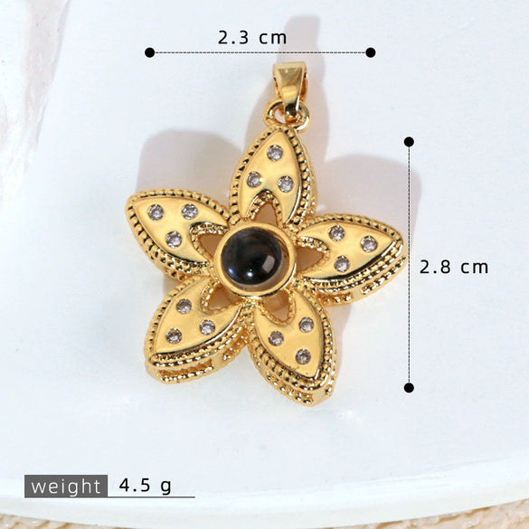 Wholesale Jewelry Copper Microinlaid Zircon Projection Pendant Necklace Light Luxury Highend With Electroplating Letters Numbers Text Pattern