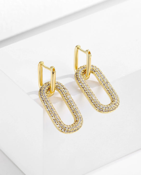 Wholesale Jewelry Copper Microinlaid Zircon Ushaped Cartoon Style Electroplated Women's Earrings
