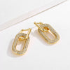 Wholesale Jewelry Copper Microinlaid Zircon Ushaped Cartoon Style Electroplated Women's Earrings
