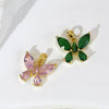 Wholesale Jewelry Copper Micropaved Animal Zodiac Butterfly Pendant Necklace And Earrings
