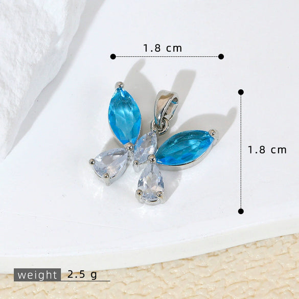 Wholesale Jewelry Copper Micropaved Animal Zodiac Butterfly Pendant Necklace And Earrings