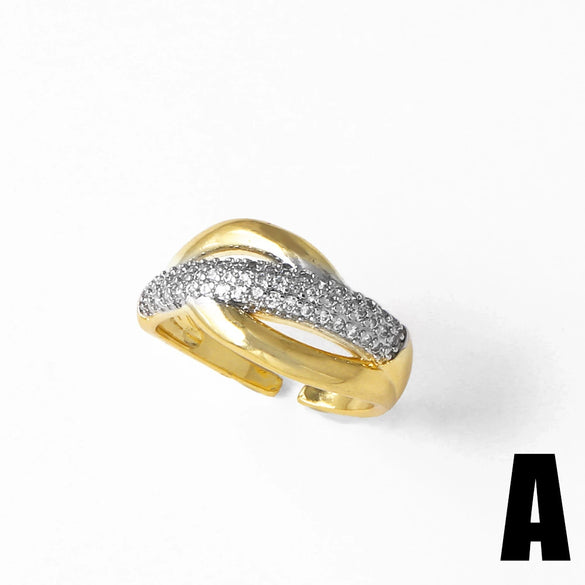 Wholesale Jewelry Copper Minimalist Flower Open Ring With Electroplating For Women