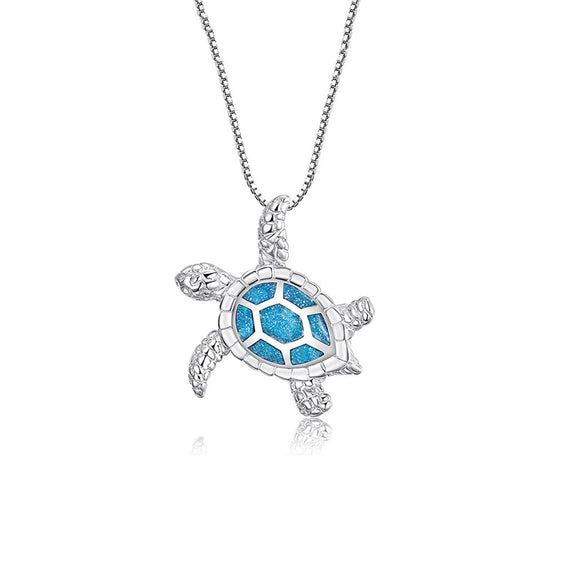 Wholesale Jewelry Copper Mixed Gemstone Inlay Geometric Turtle Cute Style Electroplating Necklace Pendant