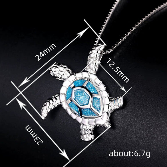 Wholesale Jewelry Copper Mixed Gemstone Inlay Geometric Turtle Cute Style Electroplating Necklace Pendant