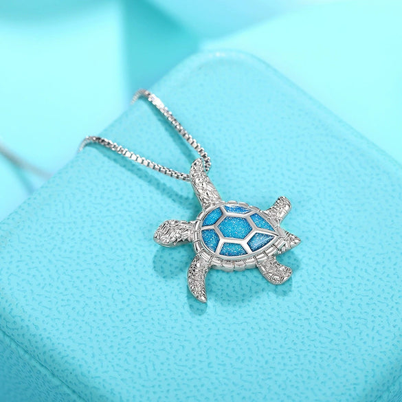 Wholesale Jewelry Copper Mixed Gemstone Inlay Geometric Turtle Cute Style Electroplating Necklace Pendant