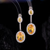 Wholesale Jewelry Copper Mixed Gemstone Setting Zircon Inlay Geometric Square Women's Highgrade Fourpiece Set