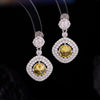 Wholesale Jewelry Copper Mixed Gemstone Setting Zircon Inlay Geometric Square Women's Highgrade Fourpiece Set
