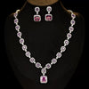 Wholesale Jewelry Copper Mixed Gemstone Setting Zircon Inlay Geometric Square Women's Highgrade Fourpiece Set
