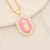 Wholesale Jewelry Copper Multicolor Lady Pendant With Micro Inlaid Zircon And Dripping Oil Design