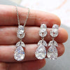 Wholesale Jewelry Copper Natural Plants And Flowers Inlay O Chain Women's Horse Eye Water Drops Necklace Earrings Set