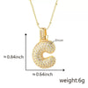 Wholesale Jewelry Copper Necklace With Electroplated Inlaid Zircon And Letter Pattern