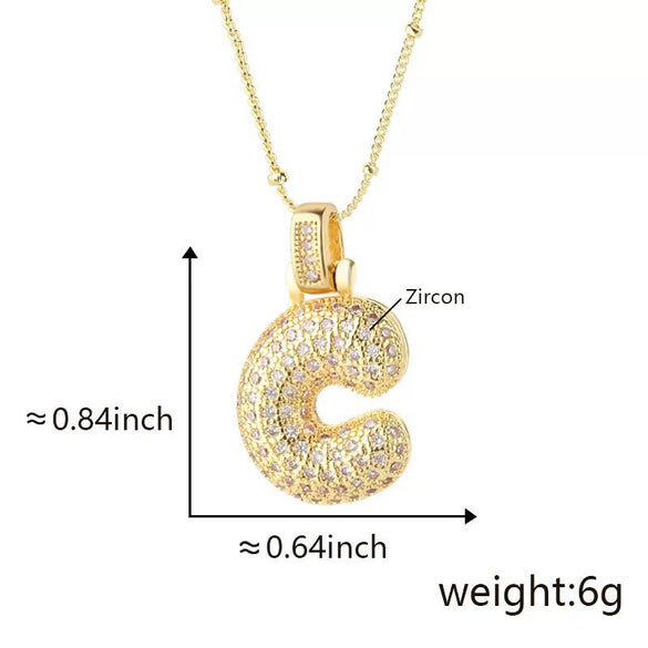 Wholesale Jewelry Copper Necklace With Electroplated Inlaid Zircon And Letter Pattern