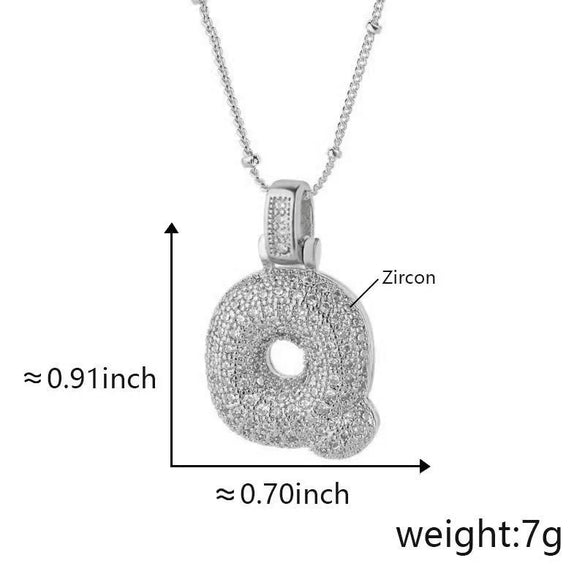 Wholesale Jewelry Copper Necklace With Electroplated Inlaid Zircon And Letter Pattern