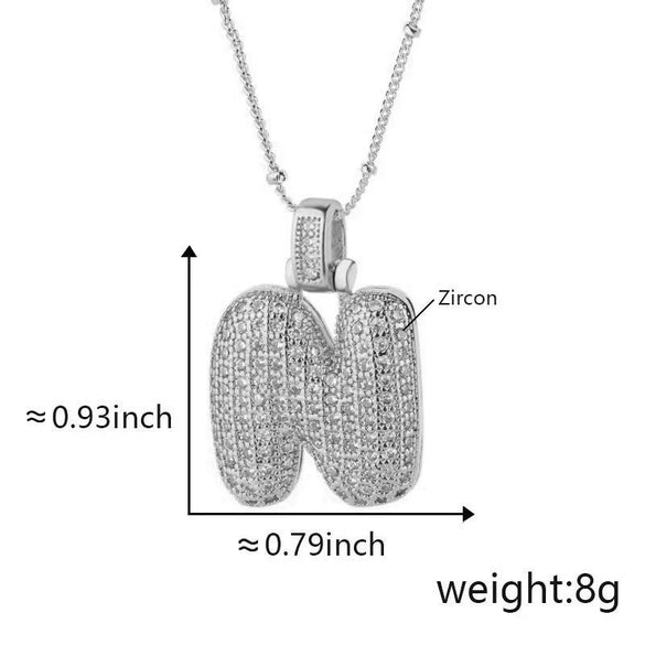 Wholesale Jewelry Copper Necklace With Electroplated Inlaid Zircon And Letter Pattern