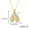Wholesale Jewelry Copper Necklace With Electroplated Inlaid Zircon And Letter Pattern