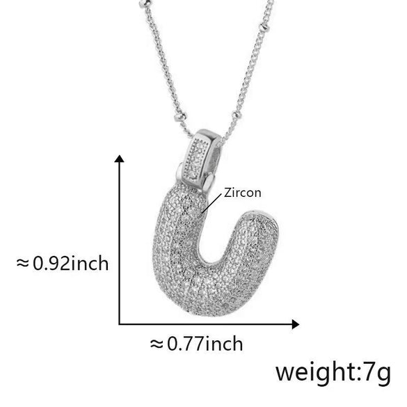 Wholesale Jewelry Copper Necklace With Electroplated Inlaid Zircon And Letter Pattern