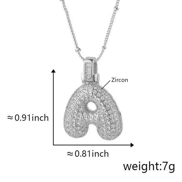 Wholesale Jewelry Copper Necklace With Electroplated Inlaid Zircon And Letter Pattern