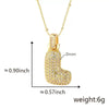 Wholesale Jewelry Copper Necklace With Electroplated Inlaid Zircon And Letter Pattern
