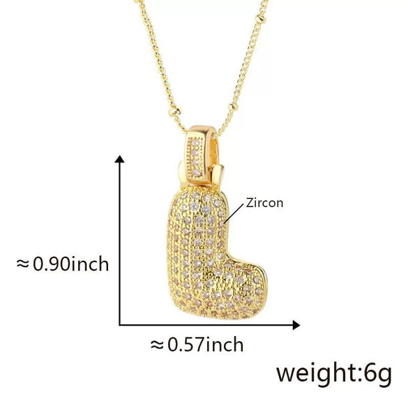 Wholesale Jewelry Copper Necklace With Electroplated Inlaid Zircon And Letter Pattern
