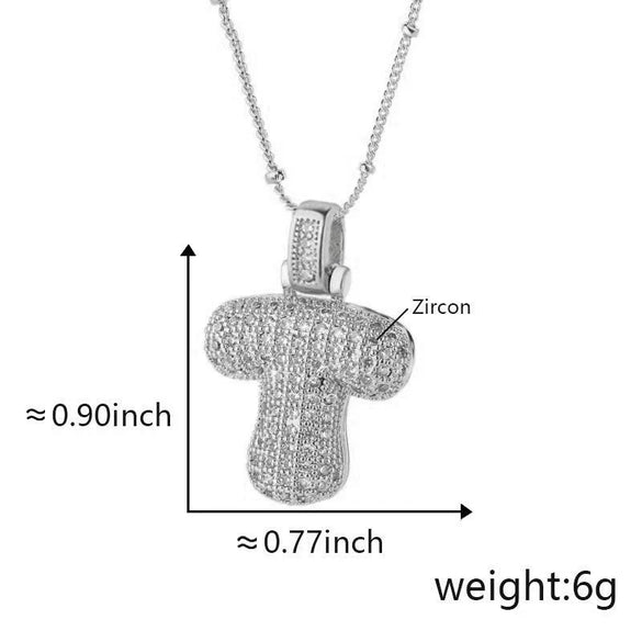 Wholesale Jewelry Copper Necklace With Electroplated Inlaid Zircon And Letter Pattern