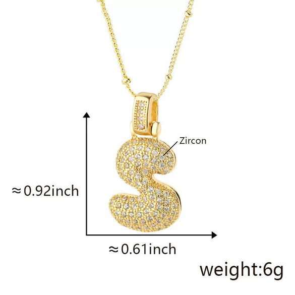 Wholesale Jewelry Copper Necklace With Electroplated Inlaid Zircon And Letter Pattern