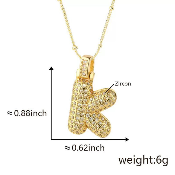 Wholesale Jewelry Copper Necklace With Electroplated Inlaid Zircon And Letter Pattern