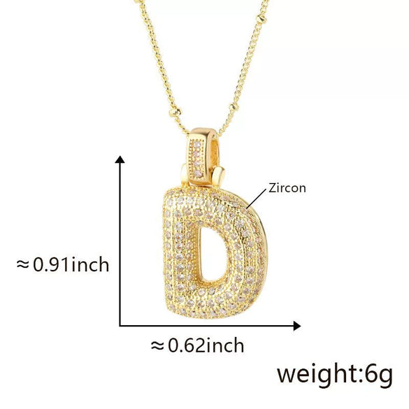 Wholesale Jewelry Copper Necklace With Electroplated Inlaid Zircon And Letter Pattern