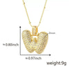 Wholesale Jewelry Copper Necklace With Electroplated Inlaid Zircon And Letter Pattern