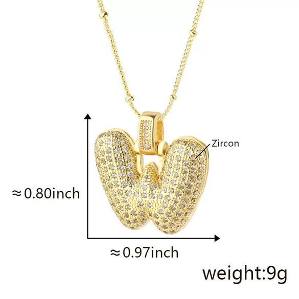 Wholesale Jewelry Copper Necklace With Electroplated Inlaid Zircon And Letter Pattern