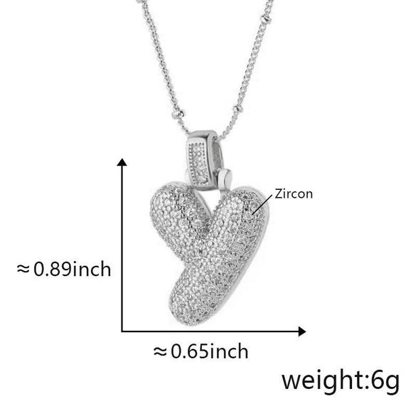 Wholesale Jewelry Copper Necklace With Electroplated Inlaid Zircon And Letter Pattern