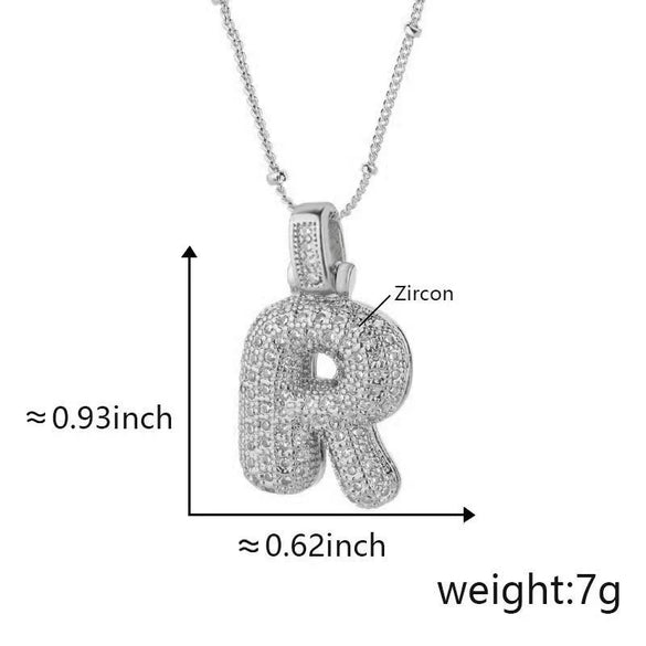 Wholesale Jewelry Copper Necklace With Electroplated Inlaid Zircon And Letter Pattern