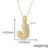 Wholesale Jewelry Copper Necklace With Electroplated Inlaid Zircon And Letter Pattern
