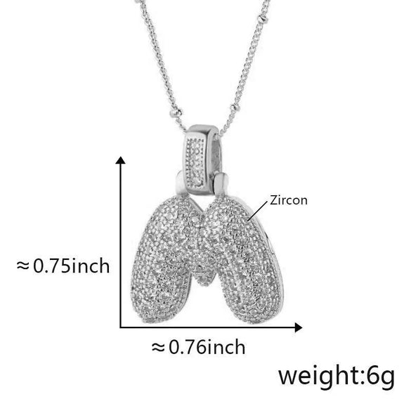 Wholesale Jewelry Copper Necklace With Electroplated Inlaid Zircon And Letter Pattern